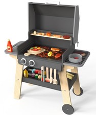Kids BBQ Grill Playset Play Kitchen Toy for Toddlers  Children Ages 3-8, Woo...