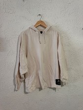 Adidas Women's Small Cream Pullover Hoodie 100 Cotton Sweatshirt Casual