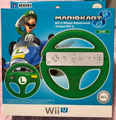 Hori Mario Kart 8 Wii U Wheel Attachment Luigi Green New Sealed