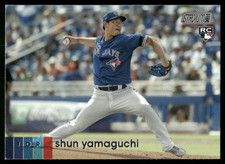2020 Topps Stadium Club #57 Shun Yamaguchi Rookie RC Blue Jays baseball card. rookie card picture