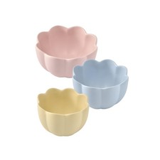 Ceramic Flower Mixing Bowl Set - 3 Piece - Baking, Cooking, & Food Prep