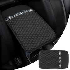 Bling Leather Car Armrest Box Cover, Car Center Console Protector with Colorful