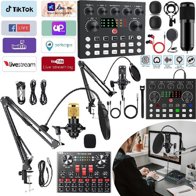 #ad Complete Home Studio Recording Kit Mixer Condenser Microphone for Music Podcast $29.99