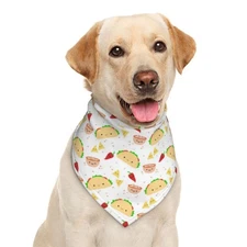 Taco Clipart Dog Bandana Scarf Triangle Bibs Pet Accessories One Size Cute