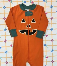 Hanna Andersson Size 3-6 Months EUC Jack-o -lantern Sleeper Romper Pajamas