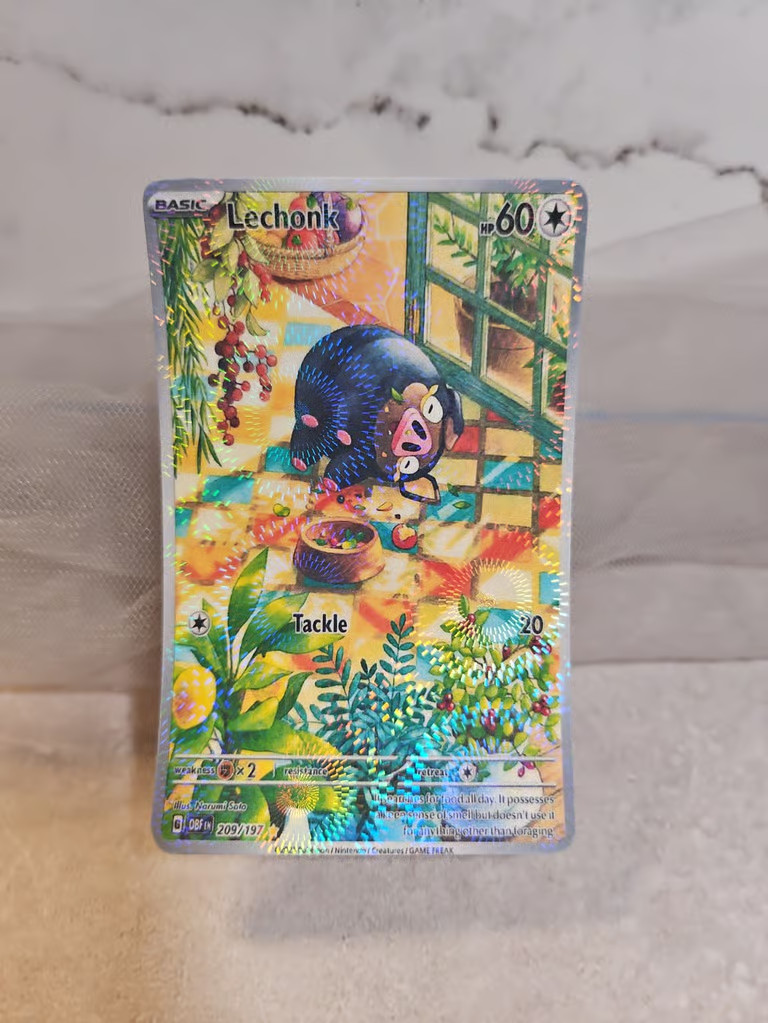 Lechonk 209 Pokemon Sticker, Credit Card Skin Decal, Anime Holographic