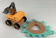 Hape Baby Toys Lot Wild Rider Excavator Wooden Hedgehog Teether Silicone Spikes