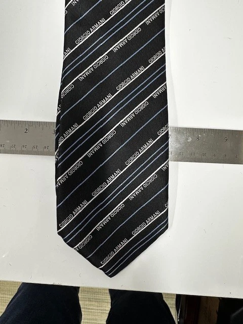 Nueva corbata tejida de seda pura Armani Collezioni L58" x 4" W Foto 4 de 4