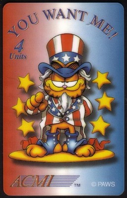 4m Uncle Garfield  You Want Me!  (Wie Uncle Sam) # SPECIMEN Telefonkarte