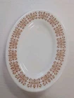 Vintage PYREX Tableware Copper Filigree 9 1/2" Oval Serving Platter Corning USA