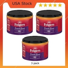 Folgers French Roast Ground Coffee, Medium Dark Roast, 3 pack