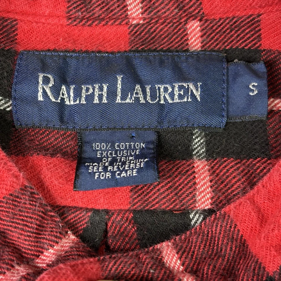Polo Ralph Lauren Women's Shirt Size Small Red Plaid Tunic Flannel Sleep pajama - Image 4 of 4