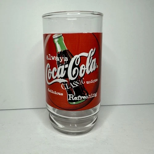Coca Cola Vintage Always Classic Red & White 6" Drinking Glass - 1997