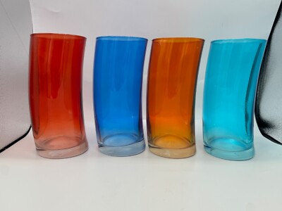 Leonardo Swing Tall 14 oz Curved Tumbler Glasses Rainbow Set of 5