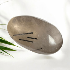 Black Rutilated Quartz Crystal Palmstone