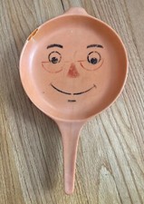 Vintage MARX plastic Kids Kitchen Toy Frying Pan Orange flawed 