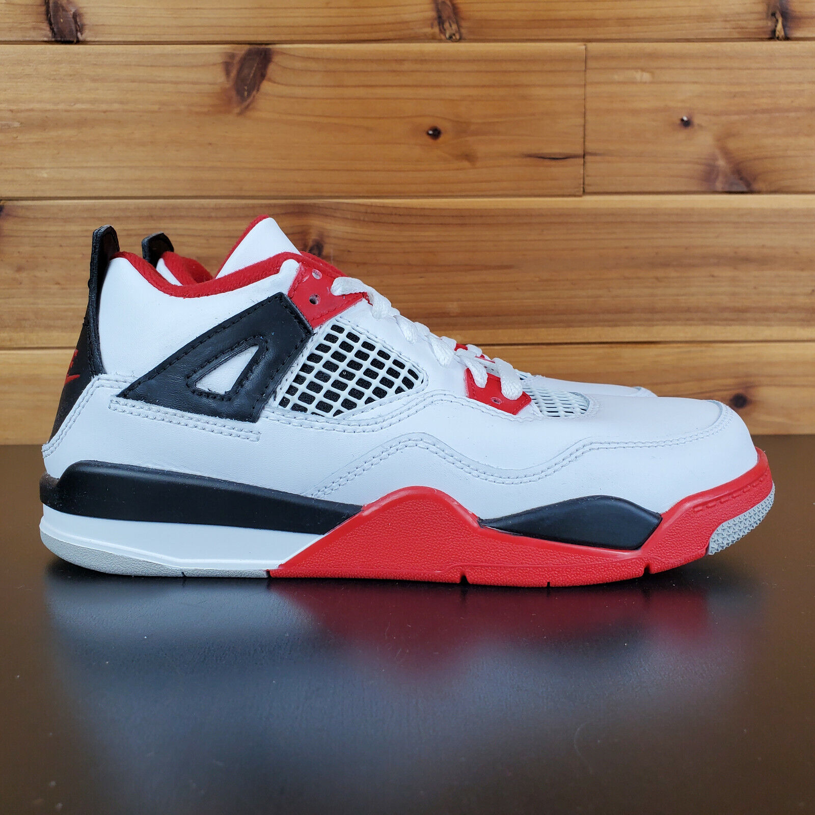 white and red jordan 4s