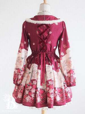 🌹LIZ LISA🌹Teddy Bear Book Dress OP Bordeaux Winter 🌹LIZ LISA🌹Teddy Bear Book Dress OP Bordeaux Winter