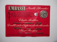 Vintage 1940s EMBASSY Sewing Notion Needle Threaders British Needle Co. England