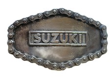 SUZUKI Car Motorcycle Limited Edition Silver-Metal Belt Buckle 1976 623 3.5"