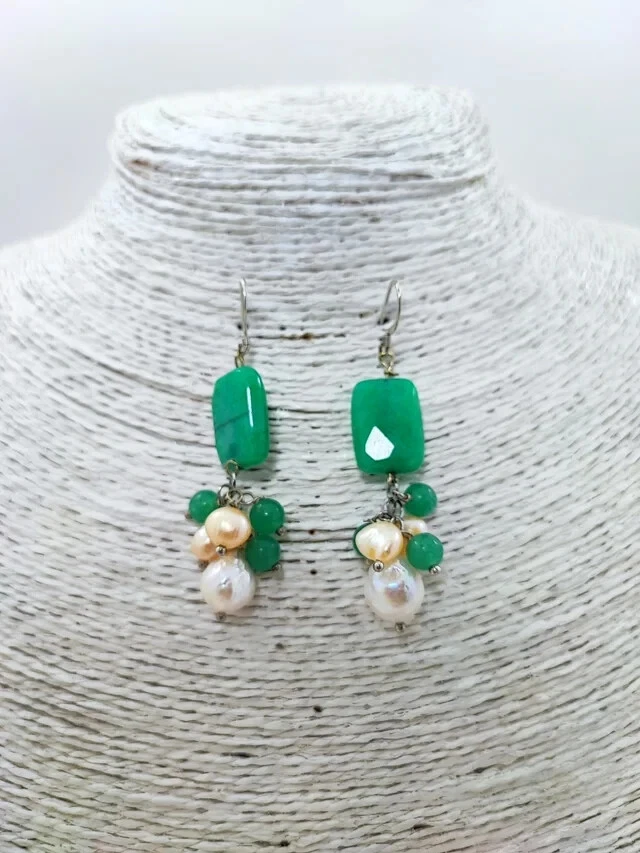 Orecchini Pendenti in Argento Sterling 925 con Pietre Preziose Naturali - Ametista Verde, Topazio Blu, Ametista e Quarzo Limone - Design Elegante e Raffinato - Gioiello Perfetto per Donna