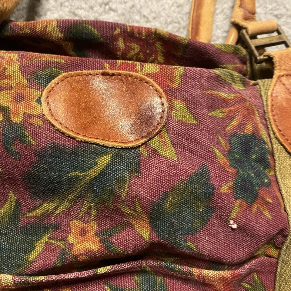 Bolso de fin de semana vintage de lona Gap BOHO borgoña floral Foto 3 de 4