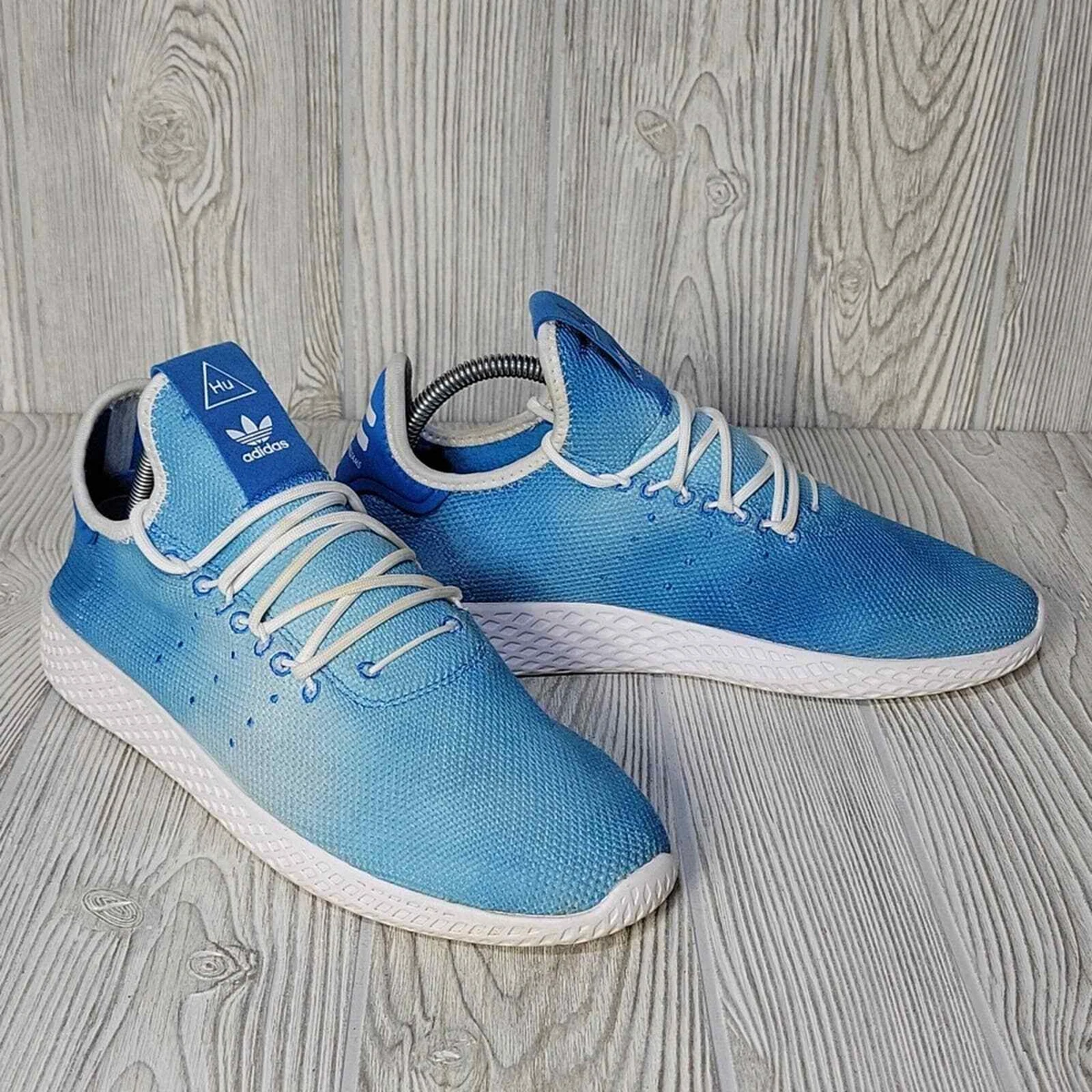 Adidas Pharrell Williams HU Holi Tennis Shoes, Blue/White, Men's 9