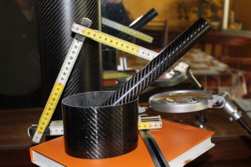 tubo fibra di carbonio twill impieghi meccanici generici int96 est100 L500mm - Foto 1 di 12
