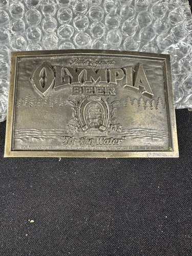 Vintage Olympia Beer It’s The Water Belt Buckle Tumwater Washington WA Brass