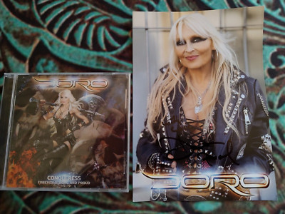 Doro New Conqueress Forever Strong  proud cd & signed 6 x 8 photo