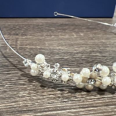 Bel Aire Bridal​ Rhinestone Tiara Headpiece Rhinestone Pearl  display picture 2
