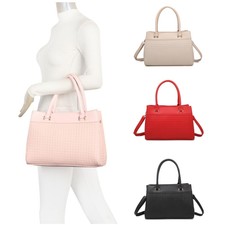 Boutique geflochtenes Muster Kunstleder Damen...