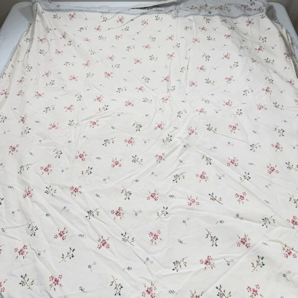 jcpenney Sábana Plana Reina Rojo Azul Floral Mezcla Algodón Foto 2 de 4