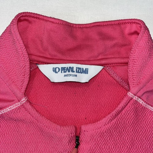 PEARL IZUMI Womens Select Cycling Jersey M Half Zip Rear Pockets Pink White S/S - Picture 3 of 11