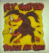 Original Vintage 1974 Fly United Polish Air Lines Iron On Transfer