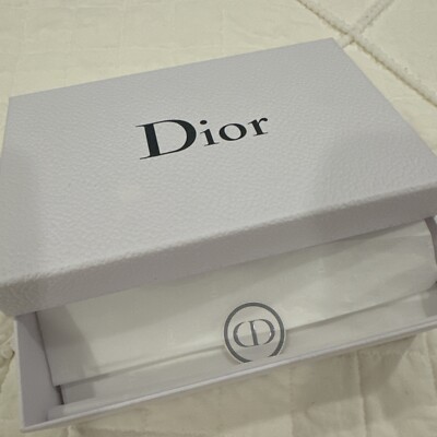 Dior Gray Fabric Presentation Box with White Logo Dior box with card and fabric inside photo – Free Shopping  main image 4