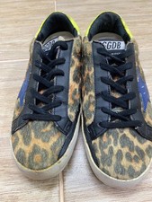 Golden Goose Superstar Leopard Pony Hair Blue Star Sneakers EU 35 Italy