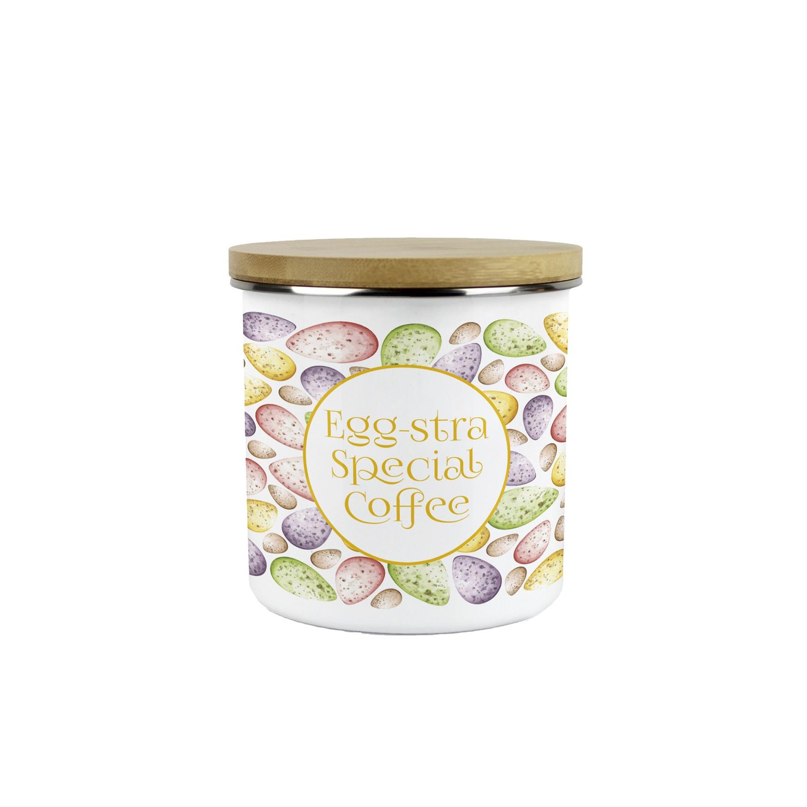 Mini Speckled Eggs Coffee Canister - 600ml Easter Seasonal Kitchen Gift