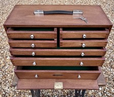 Vintage UNION 7 Drawer Engineers Cabinet Toolmakers Toolbox Tool Box 2 Keys