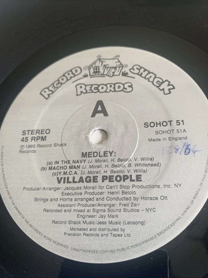 VG VILLAGE PEOPLE 12” In The Navy - Medley - 1985 UK vinyl single Macho Man YMCA - Image 2 of 4
