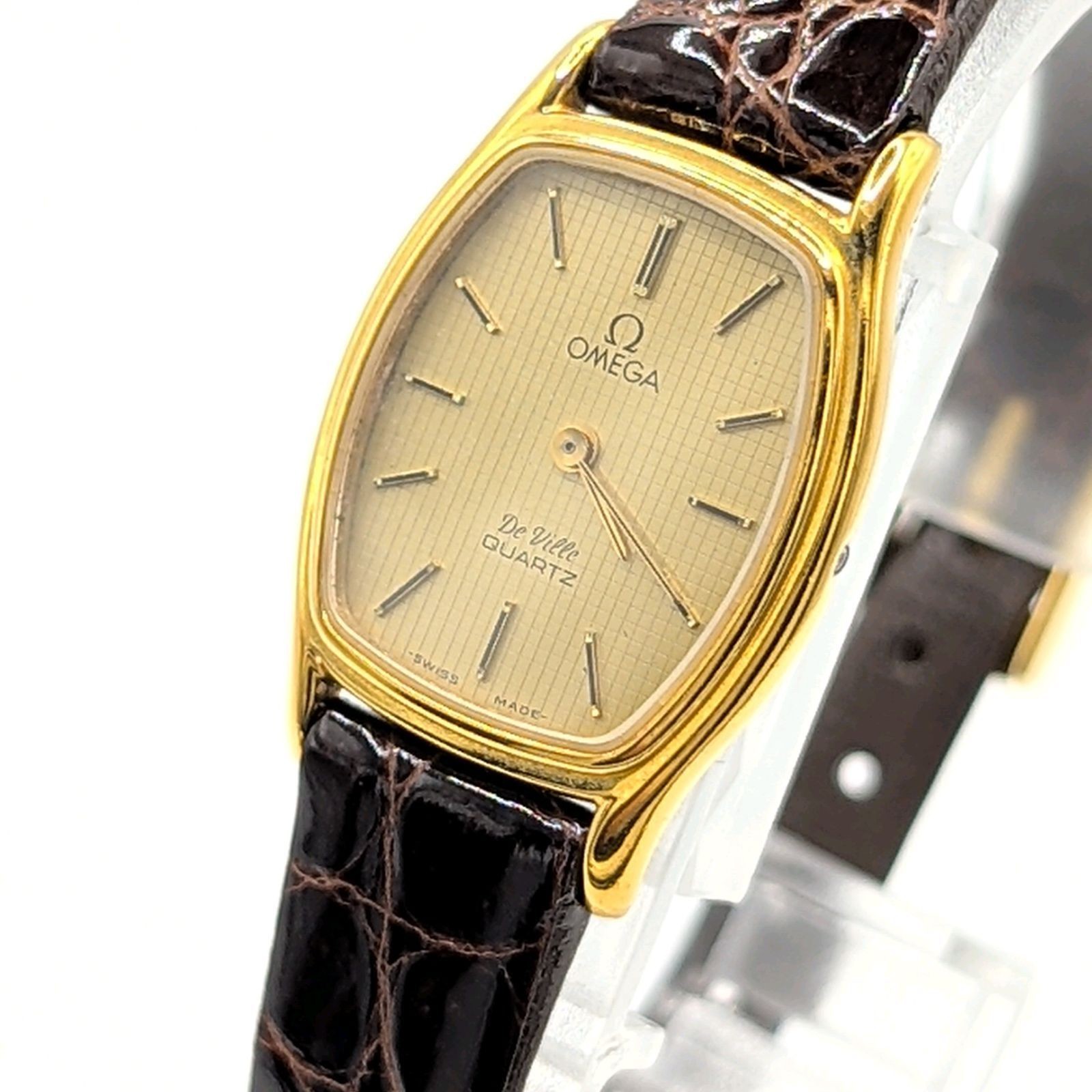 【Near Mint】 OMEGA DE VILLE Watch Quartz Ladies Round Gold Gold dial Y2K 00S