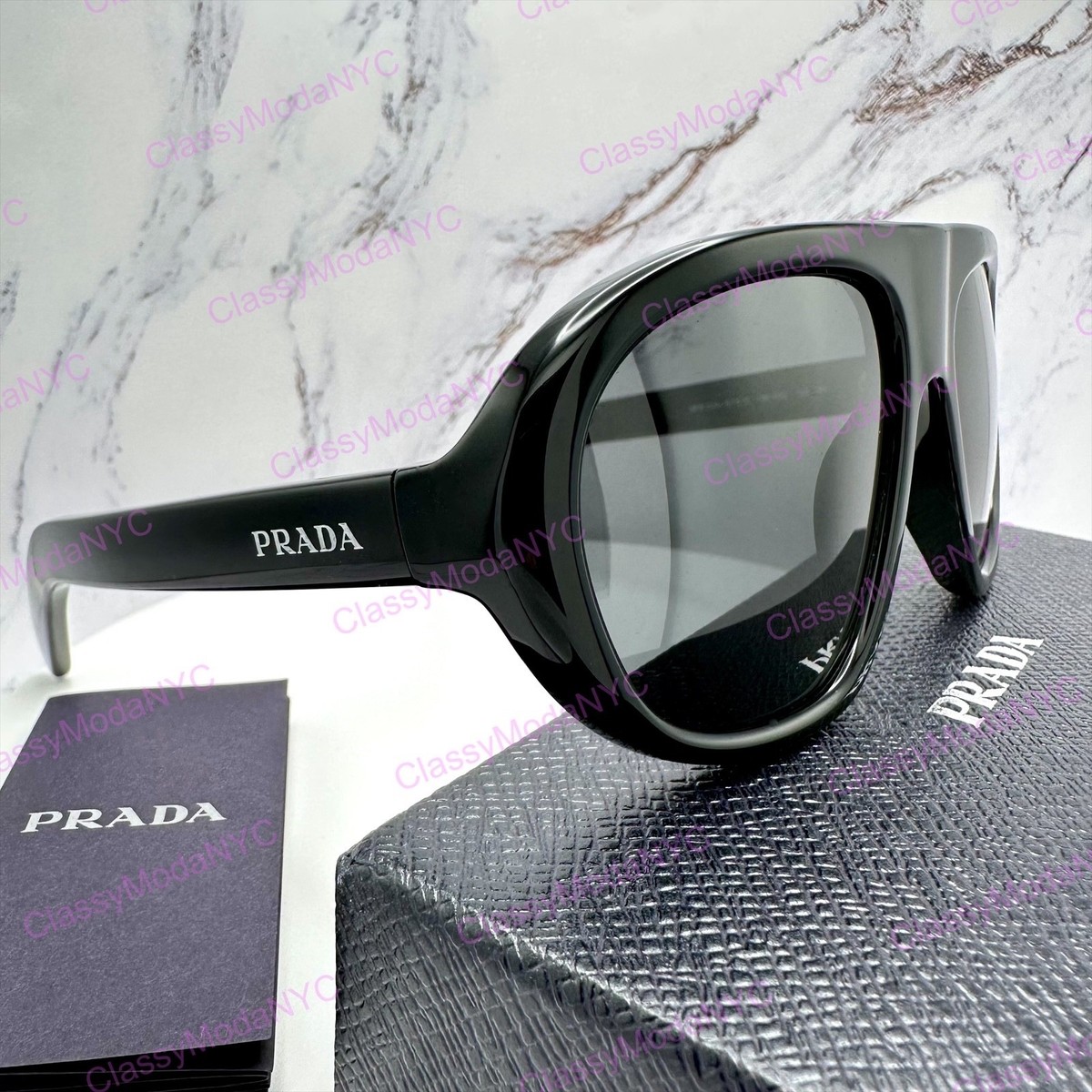 New PRADA Sunglasses PR C05S 16K08Z Black 2025 Collection Aviator Shield Mask New PRADA Sunglasses PR C05S 16K08Z Black 2025 Collection  main image 4
