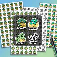 PAYDAY Agenda Stickers - Choose Your Style - made in USA