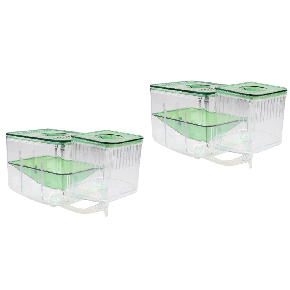 2 Count Baby Aquarium Specimen Container Fish Isolation Box Tank