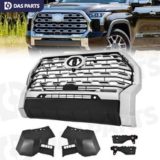 Front Bumper Grille Set For 2022-25 Toyota Tundra Chrome W/fog Light/grill Trim