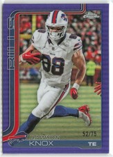 2025 Topps Chrome Football Dawson Knox #33 Purple Refractor /75 Bills