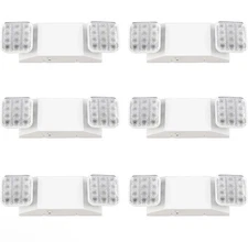 LED Emergency Light Commercial Adjustable 2 Head Battery Backup UL Listed 6 Pack