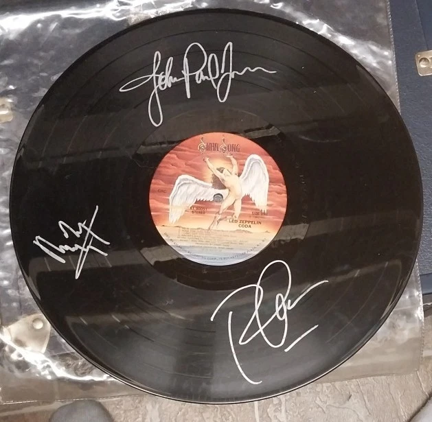 Led Zeppelin Signed Indiana Original Autographed Rock & Pop