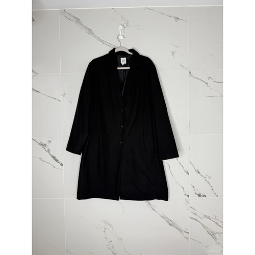 Gap Oversized Wool-Blend Cocoon Coat Women's Sz S Tall Black Trench $198 Preppy
