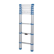 Mac Allister 8 Tread Telescopic Ladder Aluminium Lightweight Portable Builders